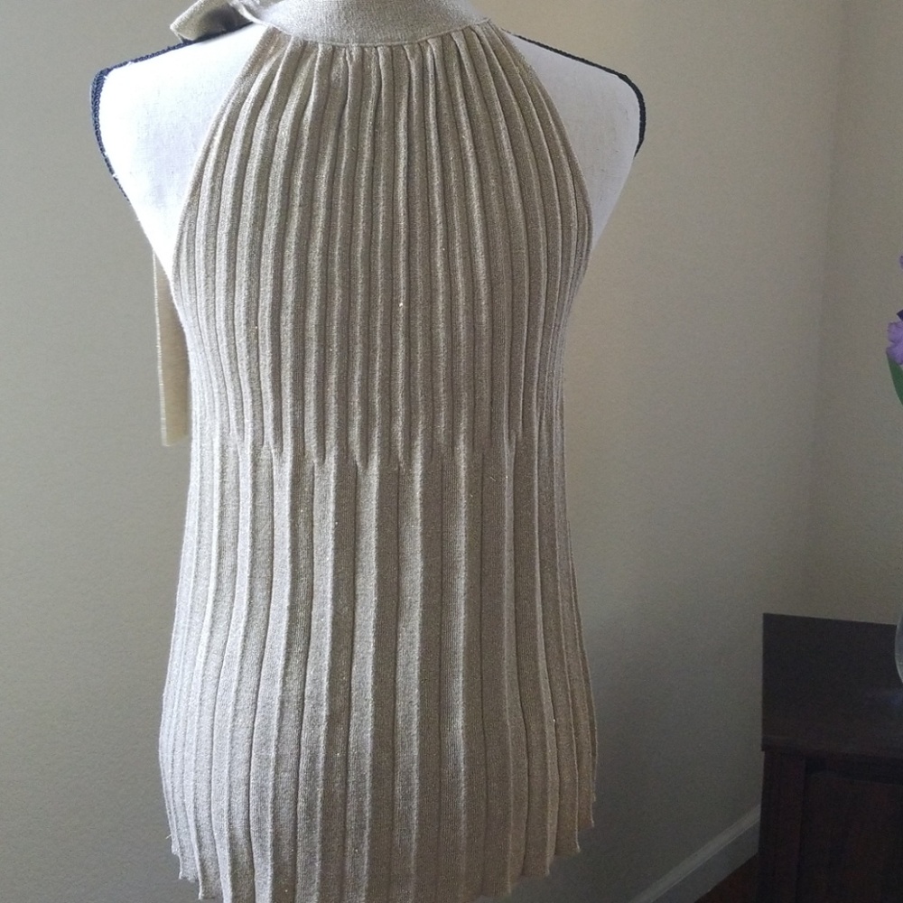 Cache Gold Sparkle Ribbed Knotted Top - Picture 3 of 6